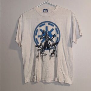 Star Wars White Tee with Blue Clone Trooper Design